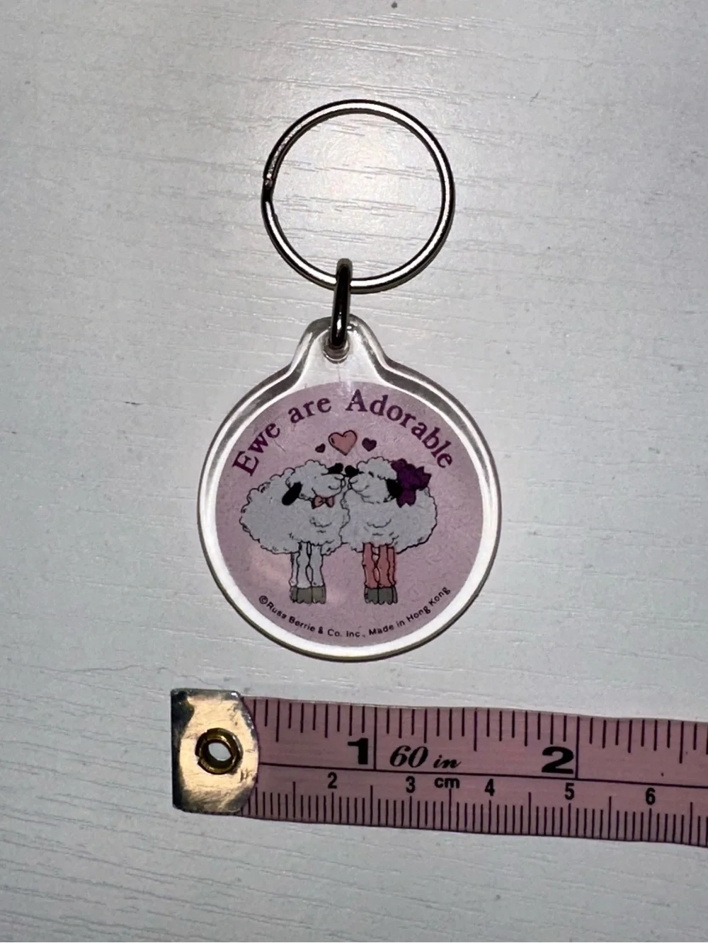 Vtg “Ewe Are Adorable” Acrylic Keychain